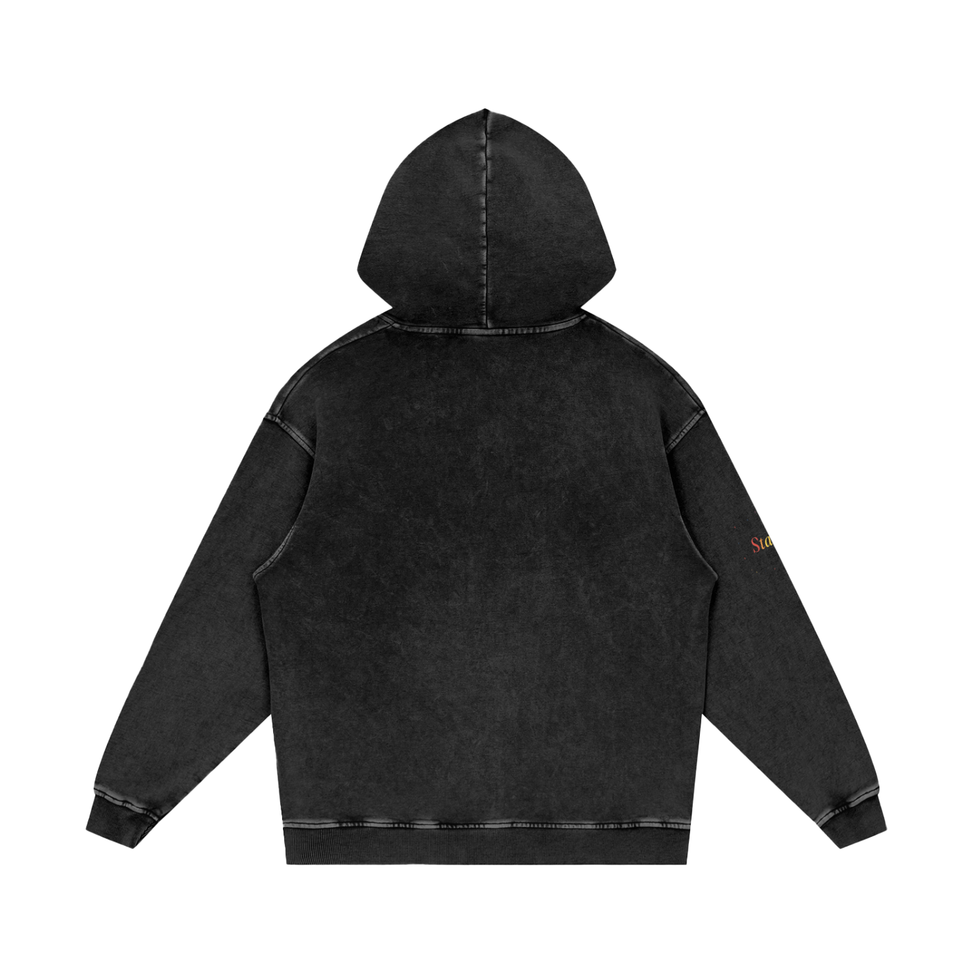 Stacia Snow Washed Loose Cotton Hoodie Arm Logo