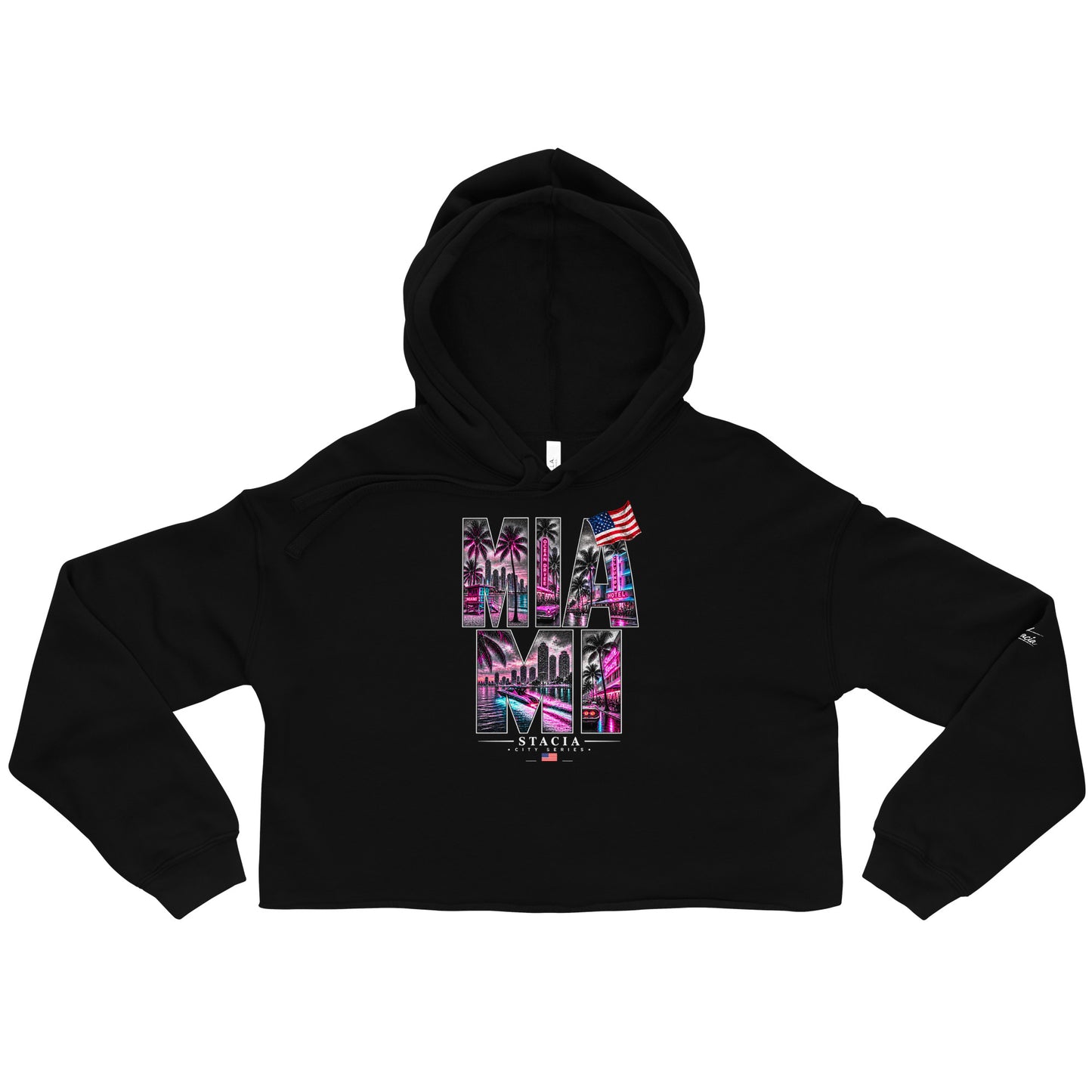 Miami Crop Hoodie - STACIA graphic streetwear - front view