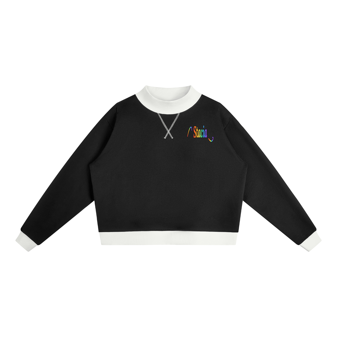 Stacia Women’s Mock Neck Crewneck Sweatshirt