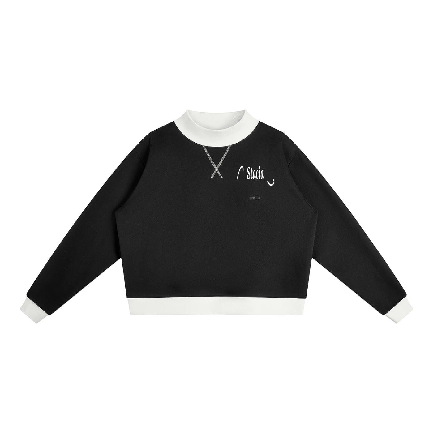 Stacia Women’s Mock Neck Crewneck Sweatshirt