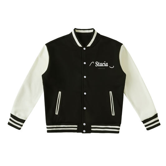 Stacia Two-Tone Fleeced Varsity Jacket