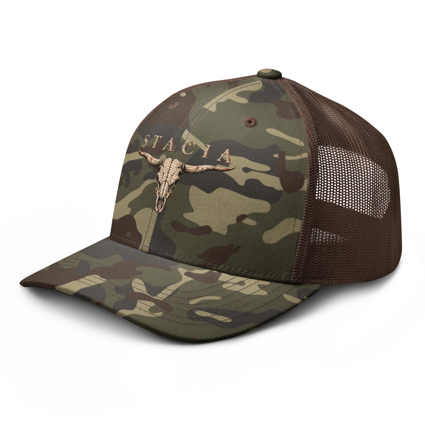 Wild Camouflage Trucker Hat - STACIA graphic streetwear - front view
