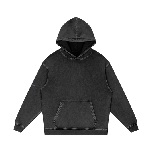 Stacia Snow Washed Loose Cotton Hoodie Arm Logo
