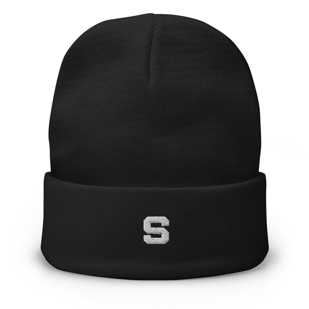 Stacia Embroidered Beanie, Black