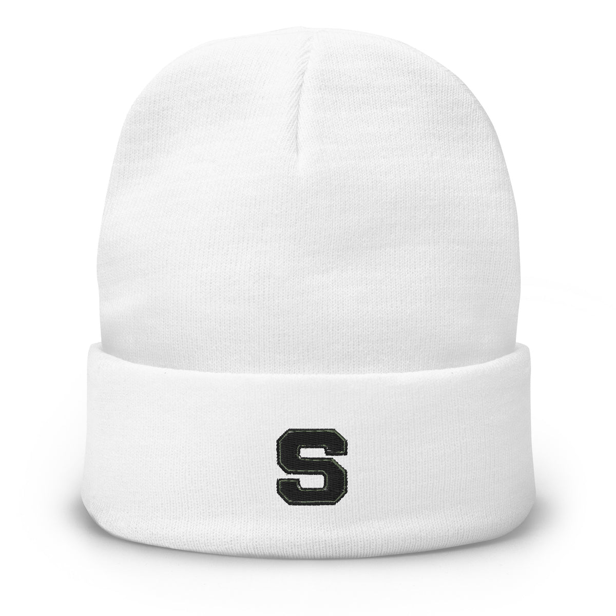 Stacia Embroidered Beanie, White