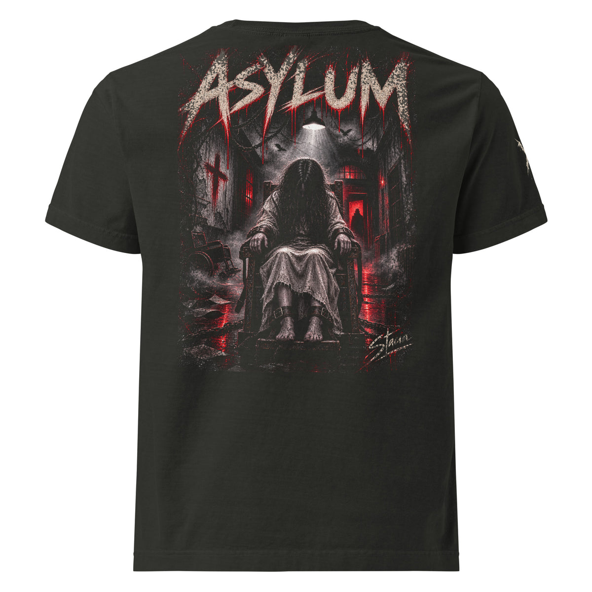 Asylum Horror StreetWear Oversized T-Shirt - STACIA graphic streetwear - front view
