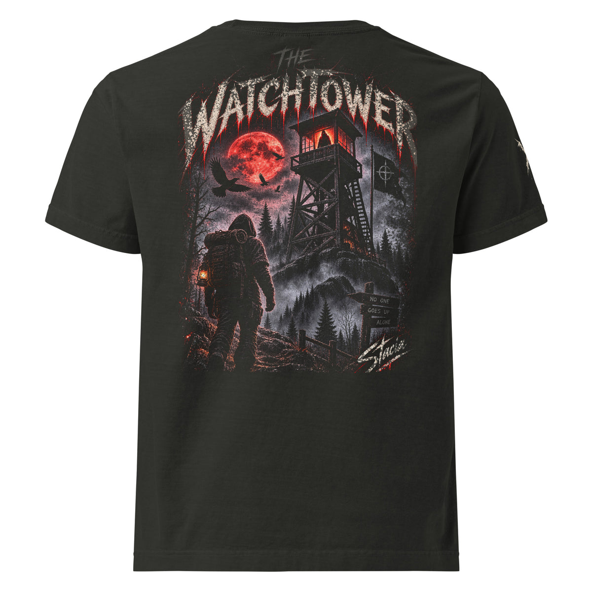 Watchtower Horror StreetWear Oversized T-Shirt - STACIA graphic streetwear - front view