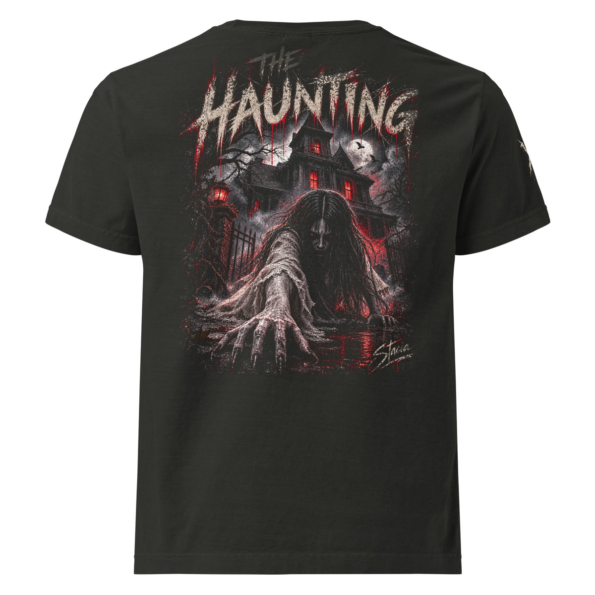 the Haunting Horror StreetWear Oversized T-Shirt - STACIA graphic streetwear - front view