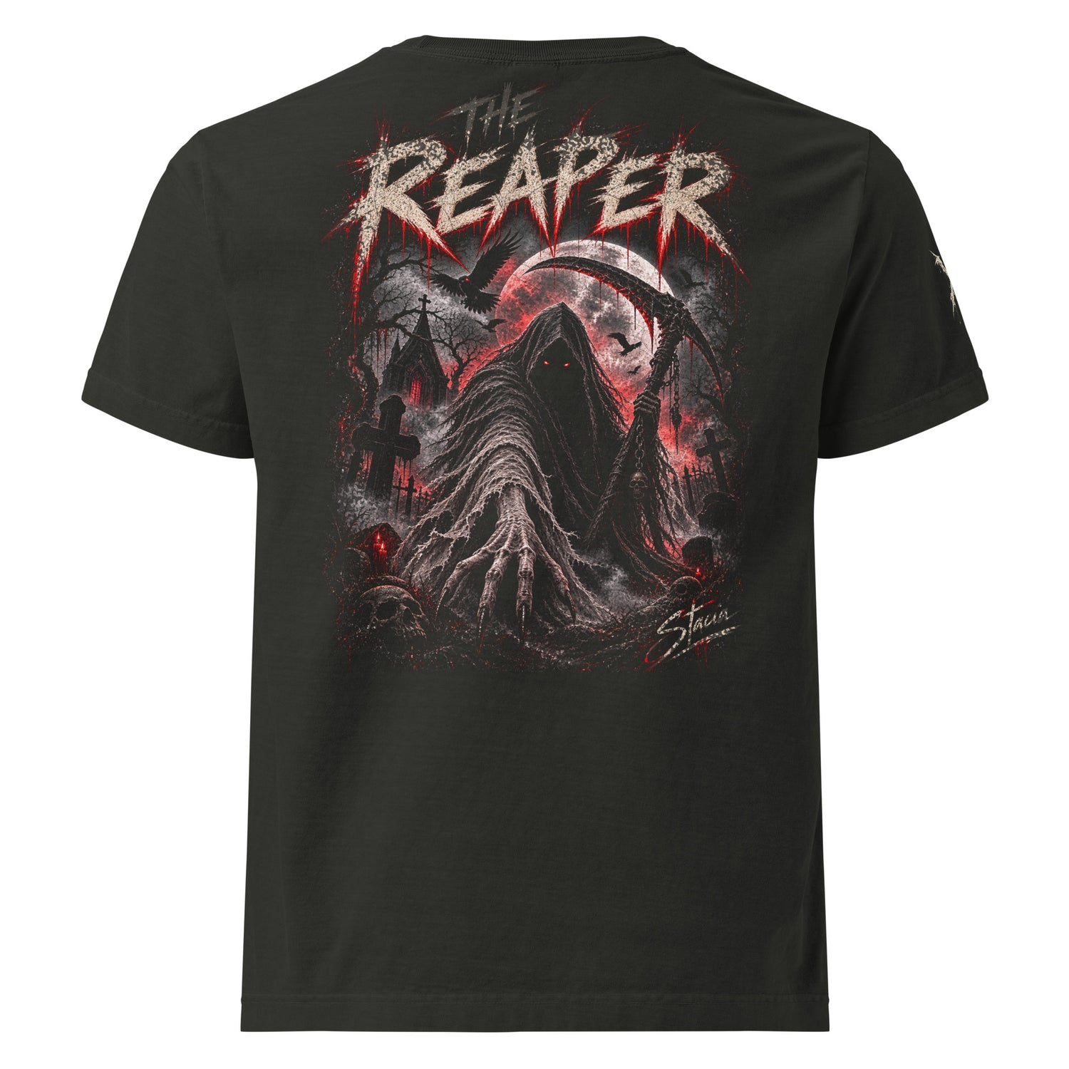 Reaper Horror StreetWear Oversized T-Shirt - STACIA graphic streetwear - front view