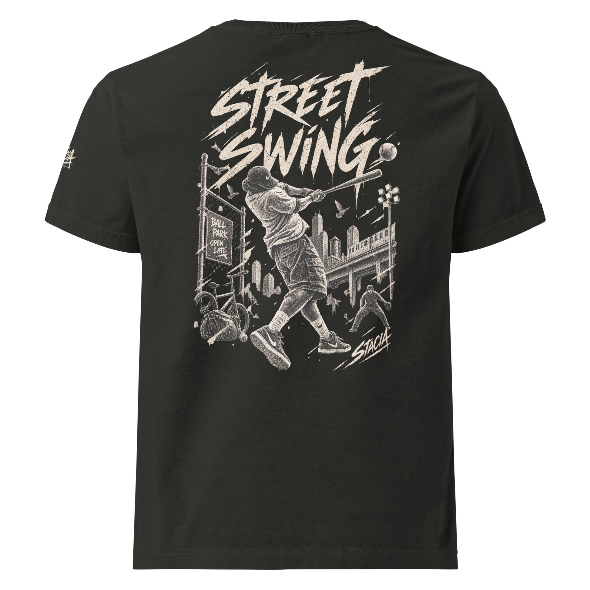 Urban Motion Vintage Streetwear Oversized T-Shirt Baseball - STACIA graphic streetwear - front view