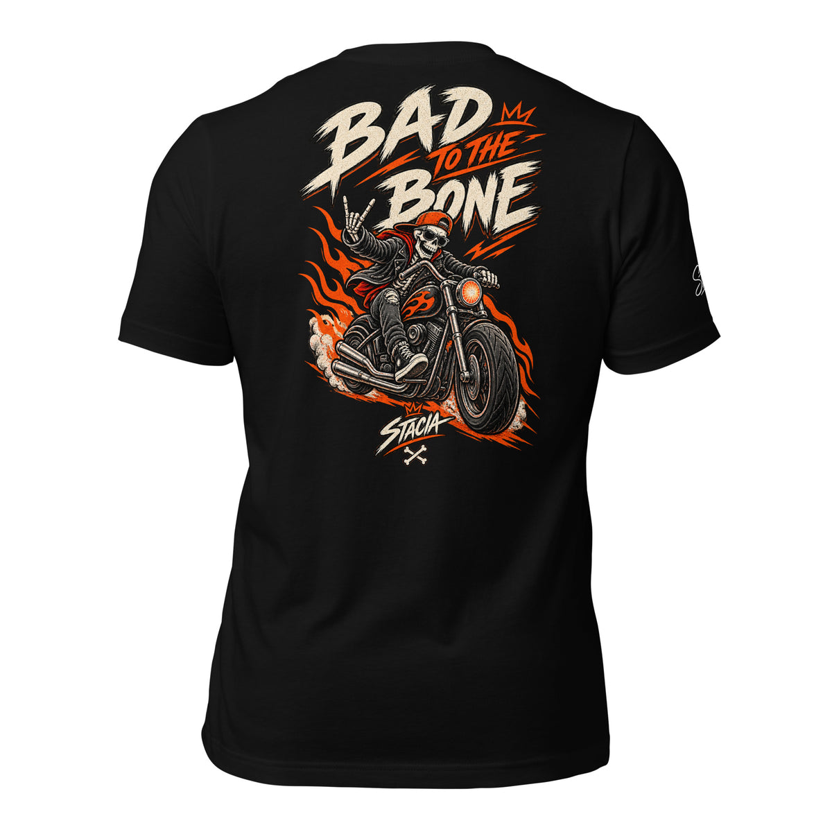 Bad To The Bone T-shirt - STACIA graphic streetwear - front view