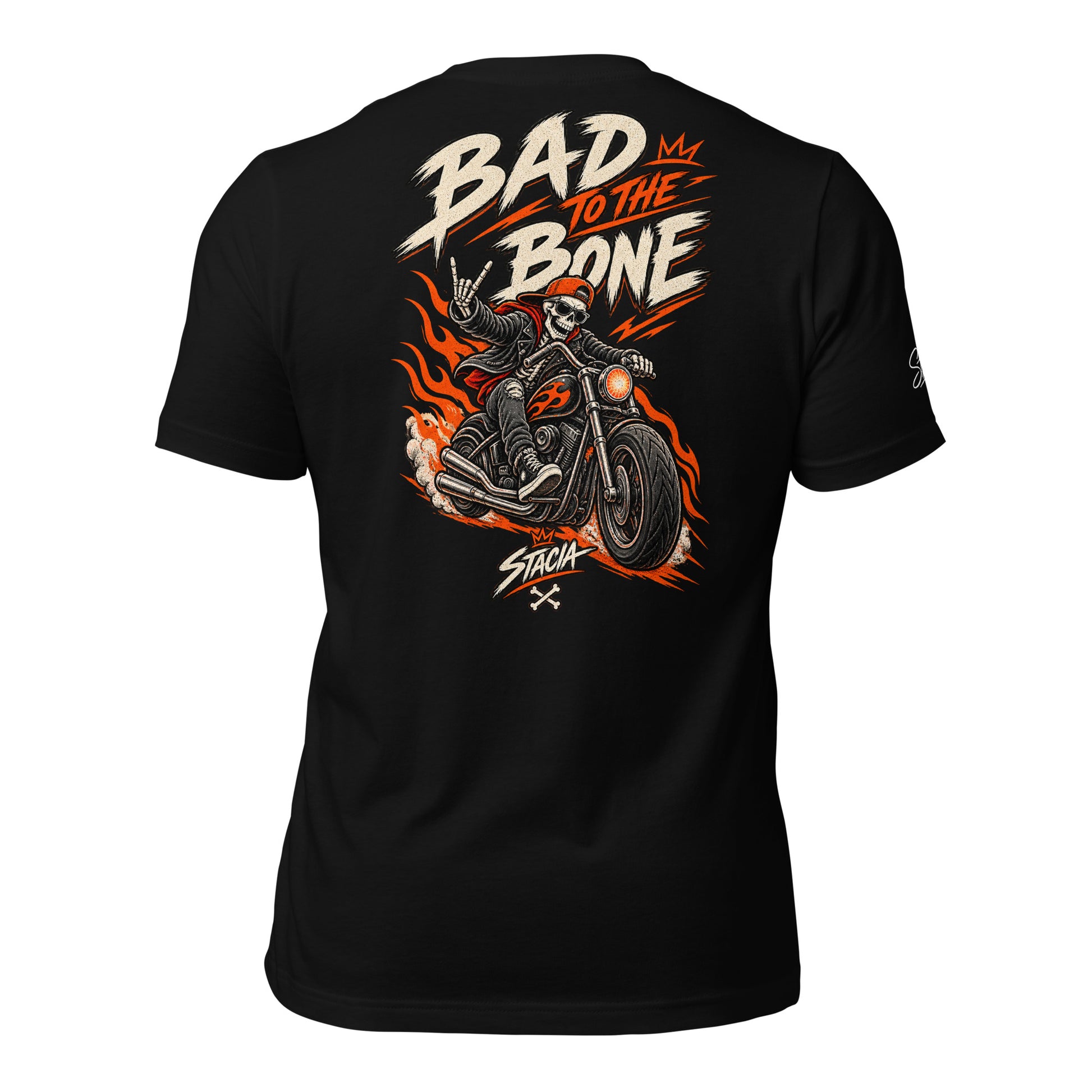 Bad To The Bone T-shirt - STACIA graphic streetwear - front view