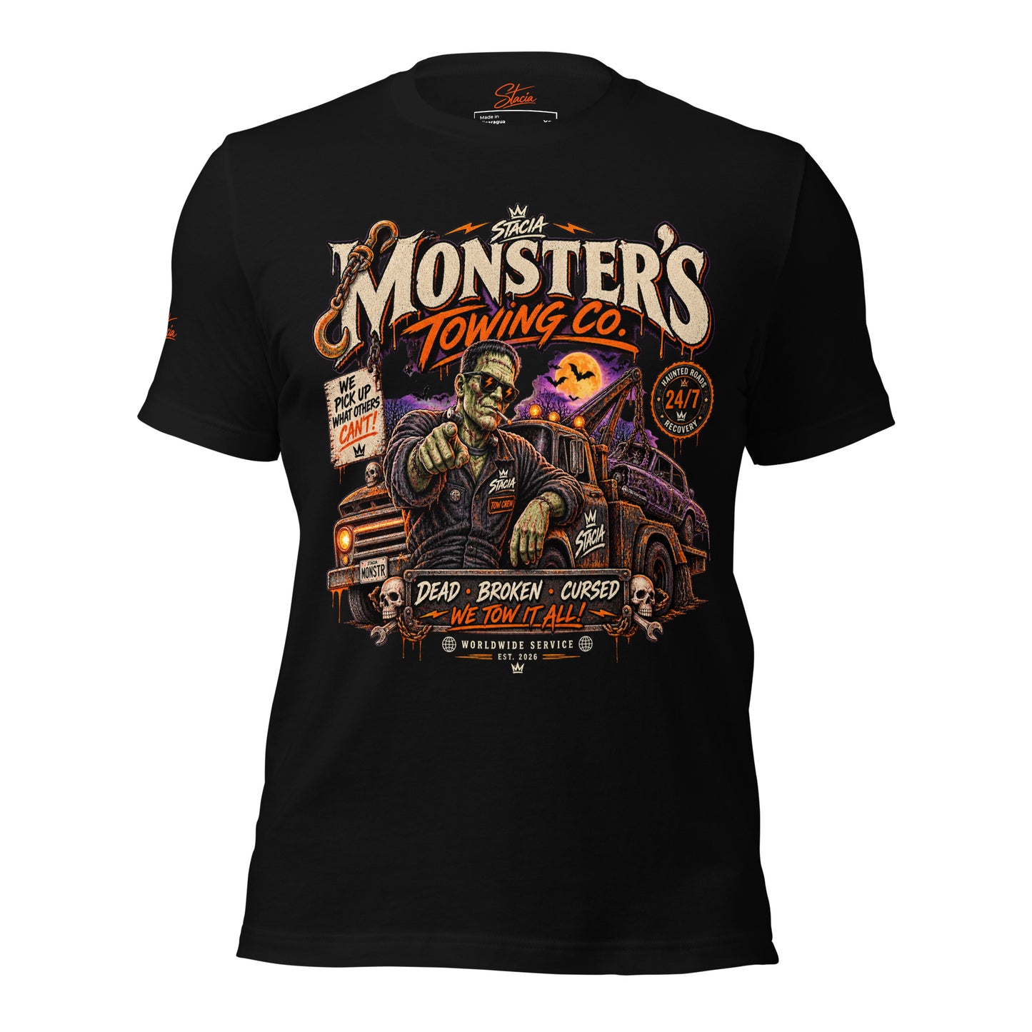 Towing Club T-shirt - STACIA graphic streetwear - front view