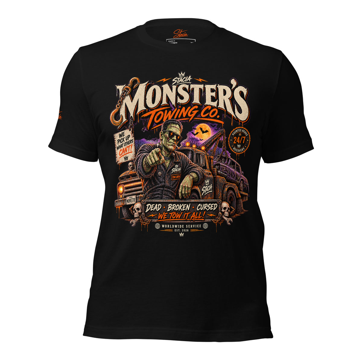 Towing Club T-shirt - STACIA graphic streetwear - front view
