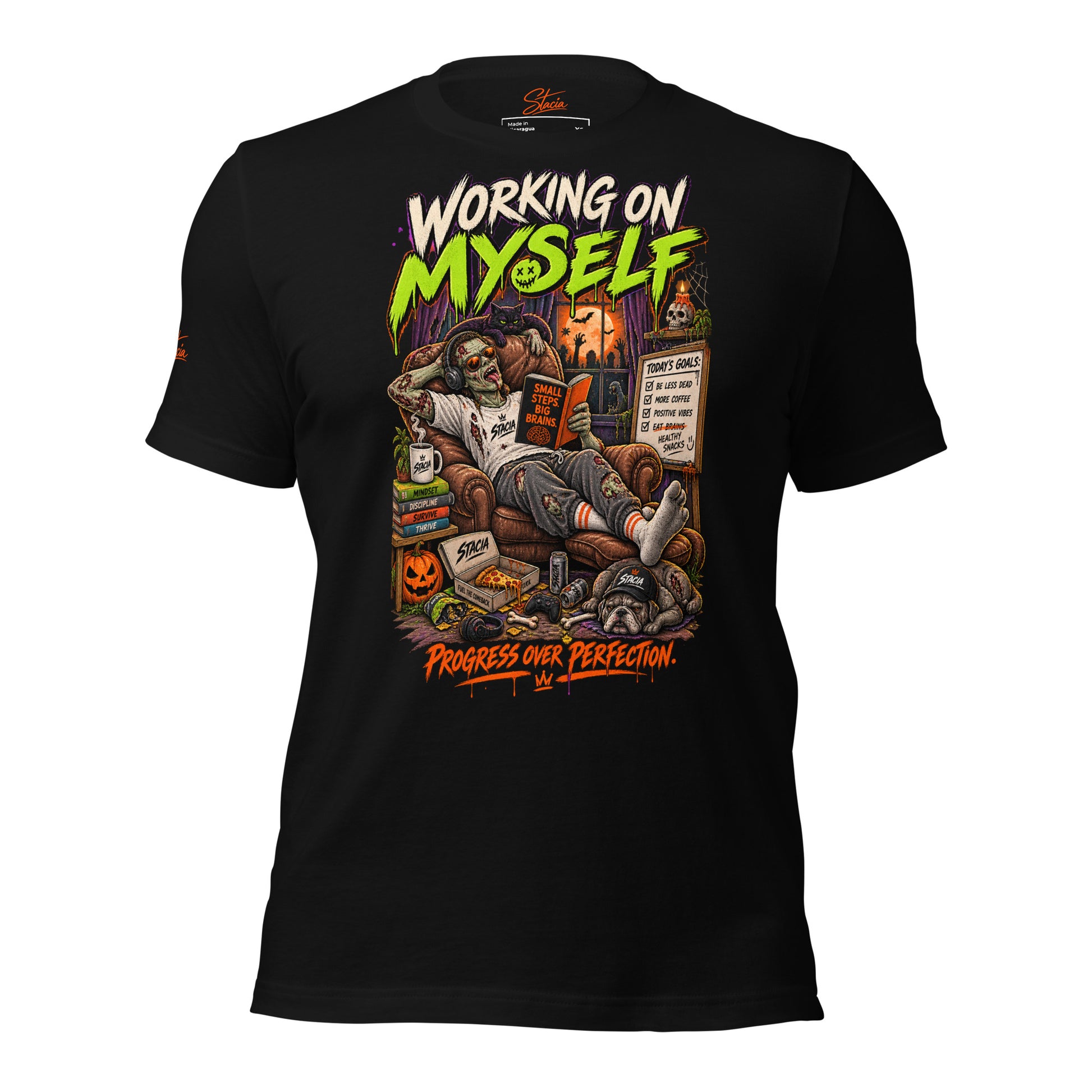 Working On Myself T-shirt - STACIA graphic streetwear - front view