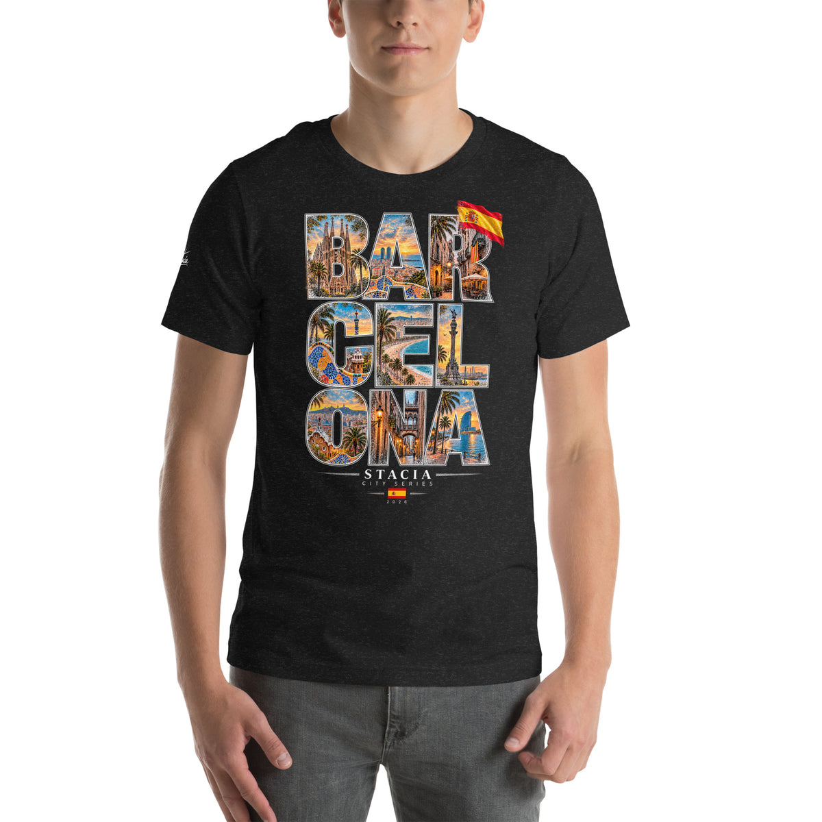 Barcelona T-shirt - STACIA graphic streetwear - front view