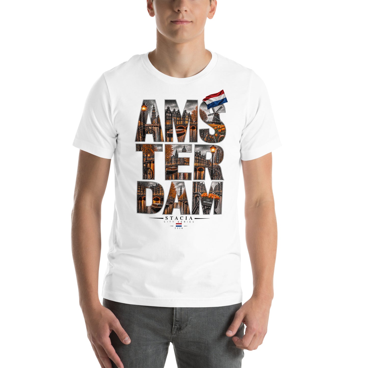 Amsterdam T-shirt - STACIA graphic streetwear - front view