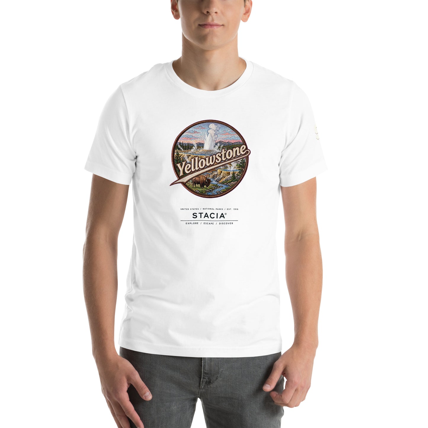 USA Parks T-shirt (Yellowstone) - STACIA graphic streetwear - front view